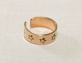 14K solid gold toe ring with stars, NiciArt 