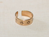 14K solid gold toe ring with stars, NiciArt 