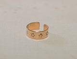14K solid gold toe ring with stars, NiciArt 