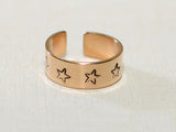 14K solid gold toe ring with stars, NiciArt 