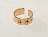 14K solid gold toe ring with stars, NiciArt 