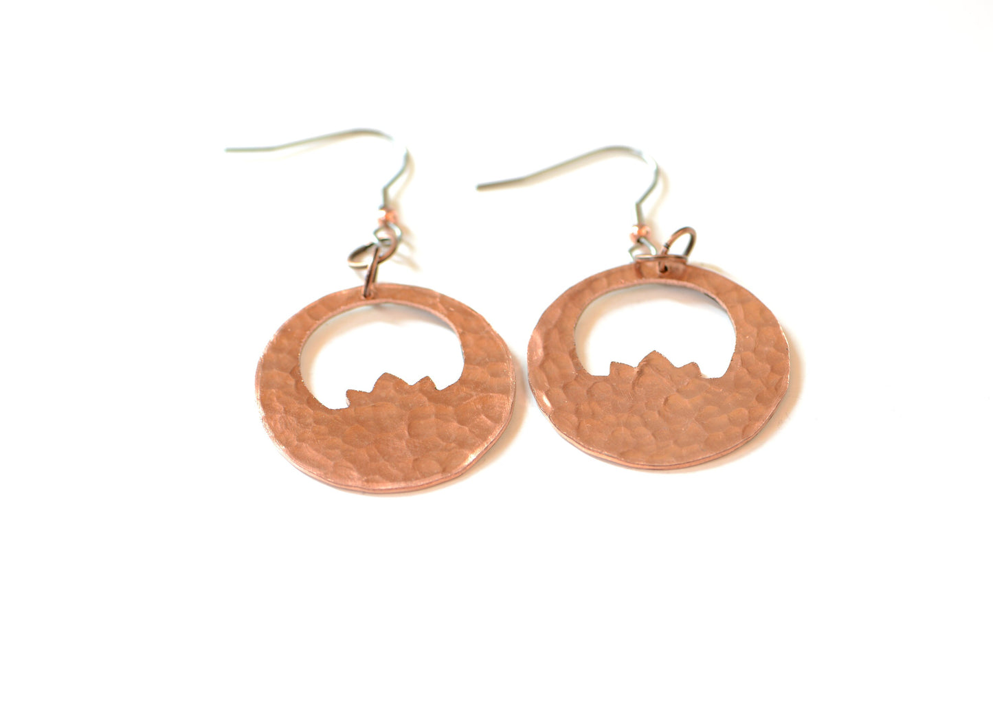 copper lotus earrings - dangle earrings - yoga inspired earrings - boho style