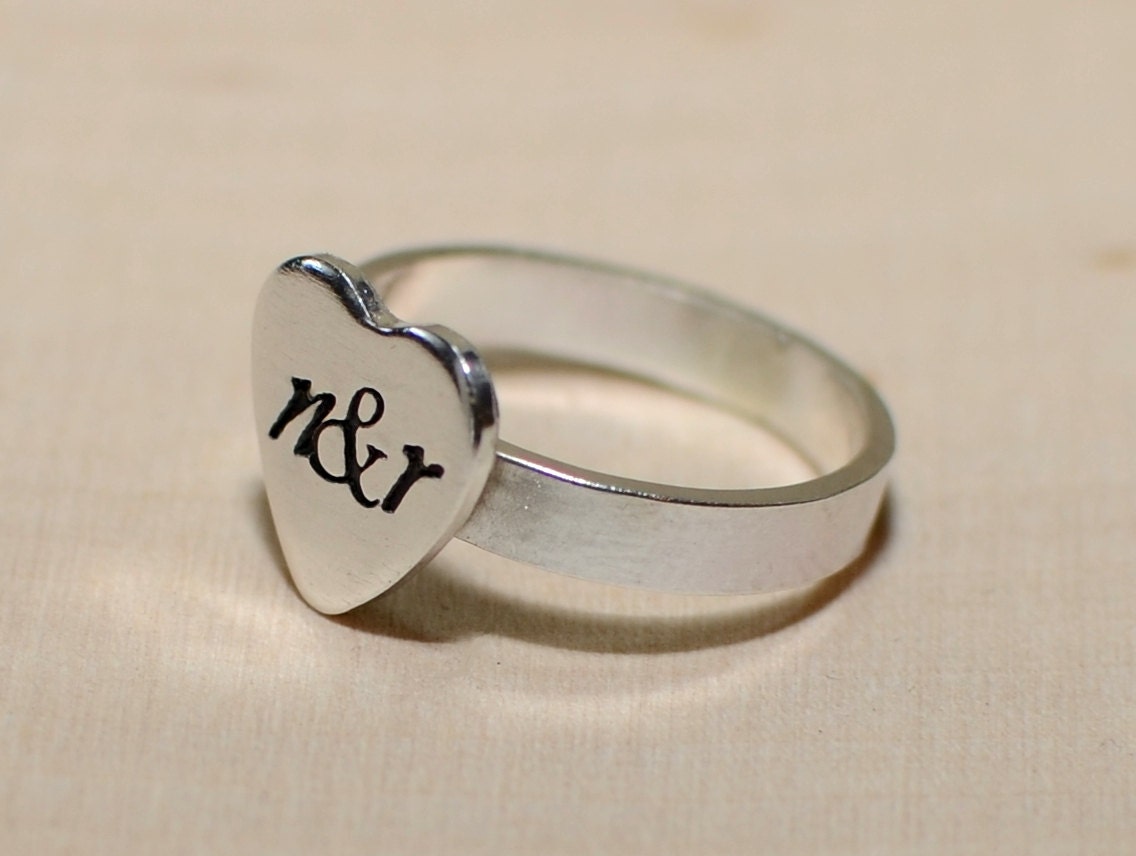 Cute and Dainty Sterling Silver Ring with initials