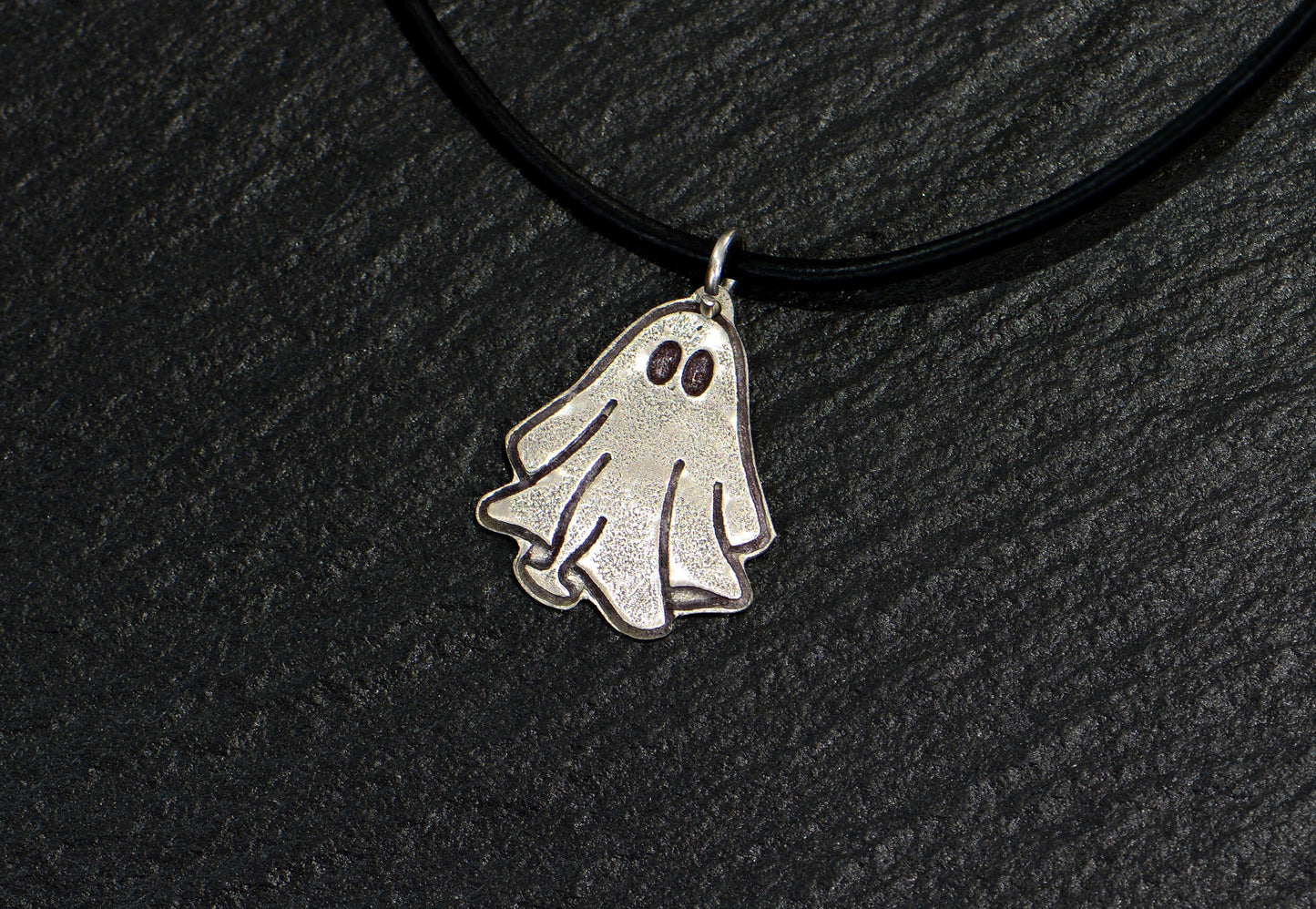 sterling silver ghost charm necklace