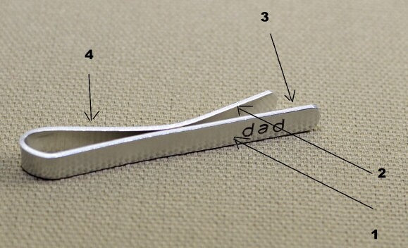 Sterling Silver Tie Clip with Personalized Monogram