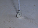 Sterling silver heart charm necklace with personalized initial, NiciArt 