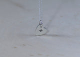 Sterling silver heart charm necklace with personalized initial, NiciArt 
