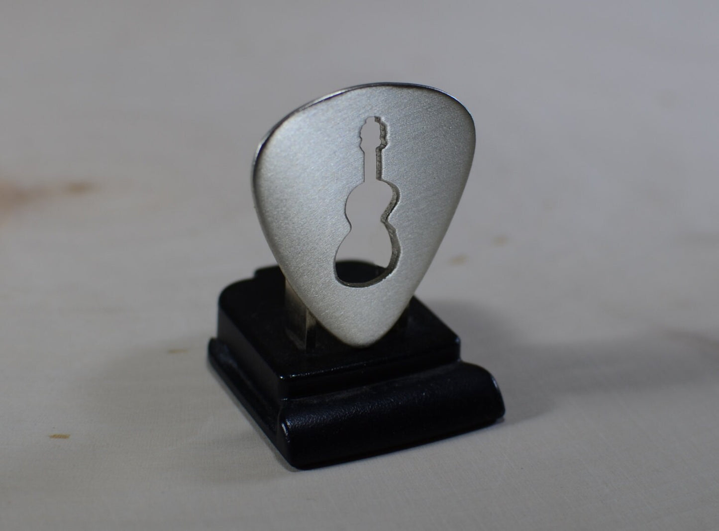 Sterling Silver Guitar Pick with cut out Guitar