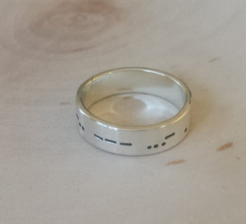 Morse Code ring in sterling, NiciArt 