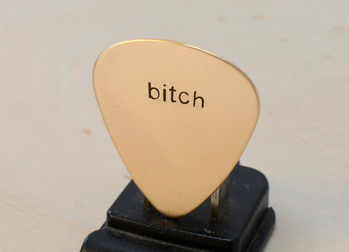 Bitc* Bronze Guitar Pick