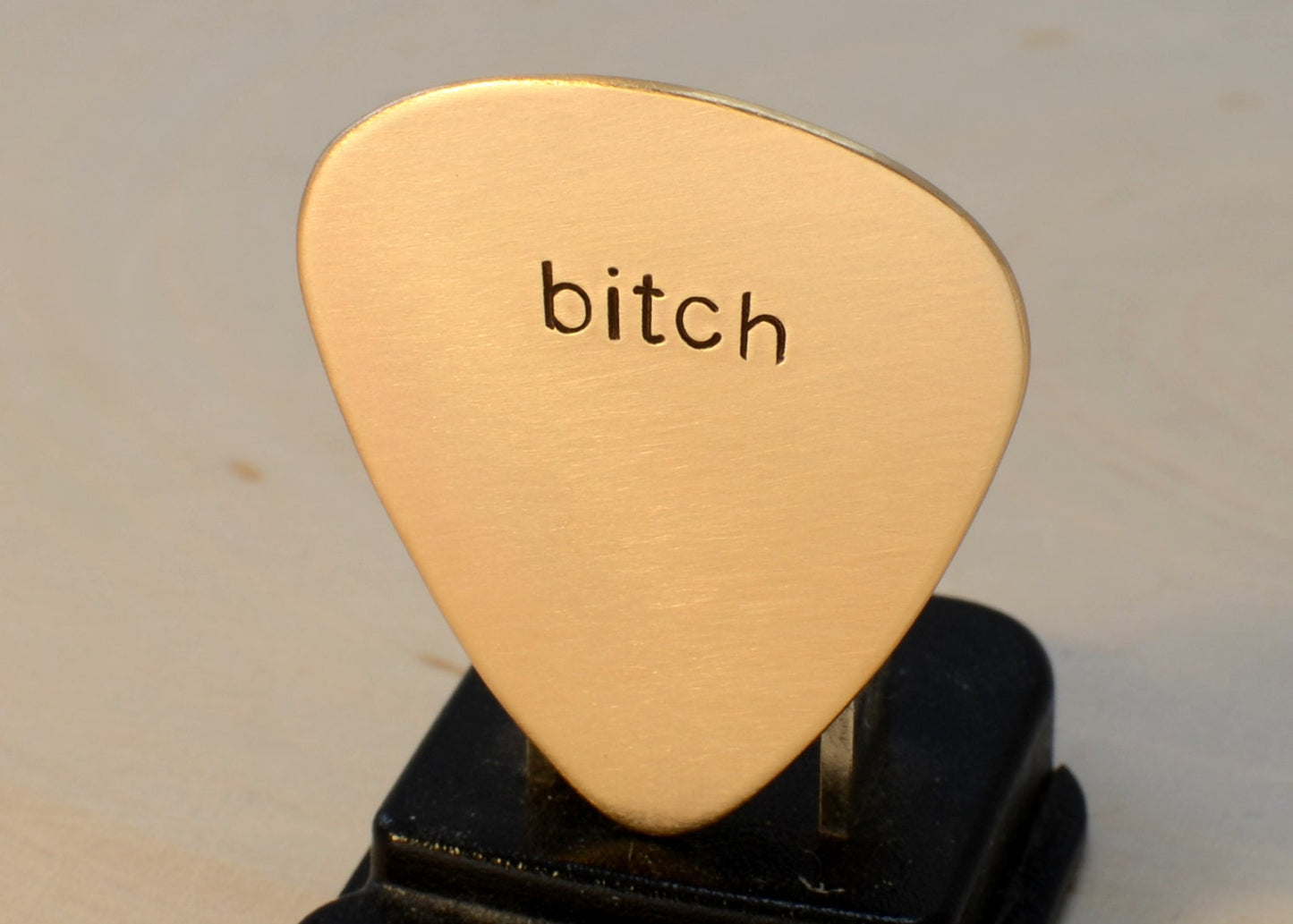 Bitc* Bronze Guitar Pick