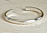 Tree Bark Sterling Silver Cuff Bracelet Half Round, NiciArt 