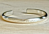 Tree Bark Sterling Silver Cuff Bracelet Half Round, NiciArt 