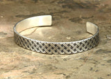 Modern Cross Weave Patterned Sterling Silver Cuff Bracelet, NiciArt 
