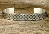 Modern Cross Weave Patterned Sterling Silver Cuff Bracelet, NiciArt 