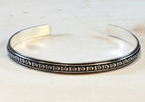 Sterling Silver Hibiscus Flower Patterned Cuff Bracelet, NiciArt 