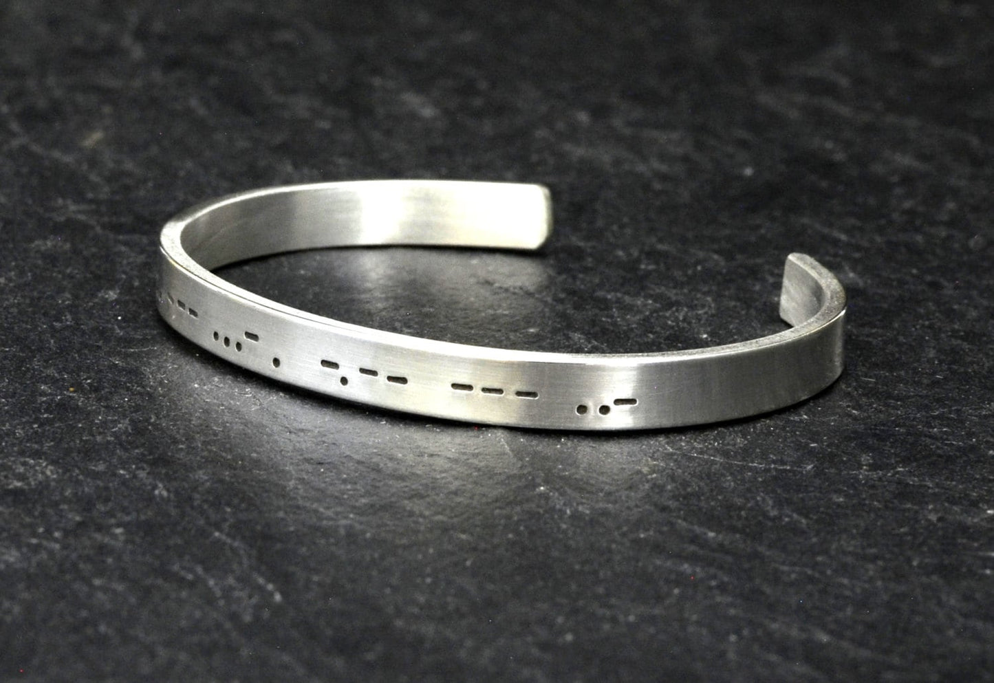 Personalized Morse code sterling silver bracelet