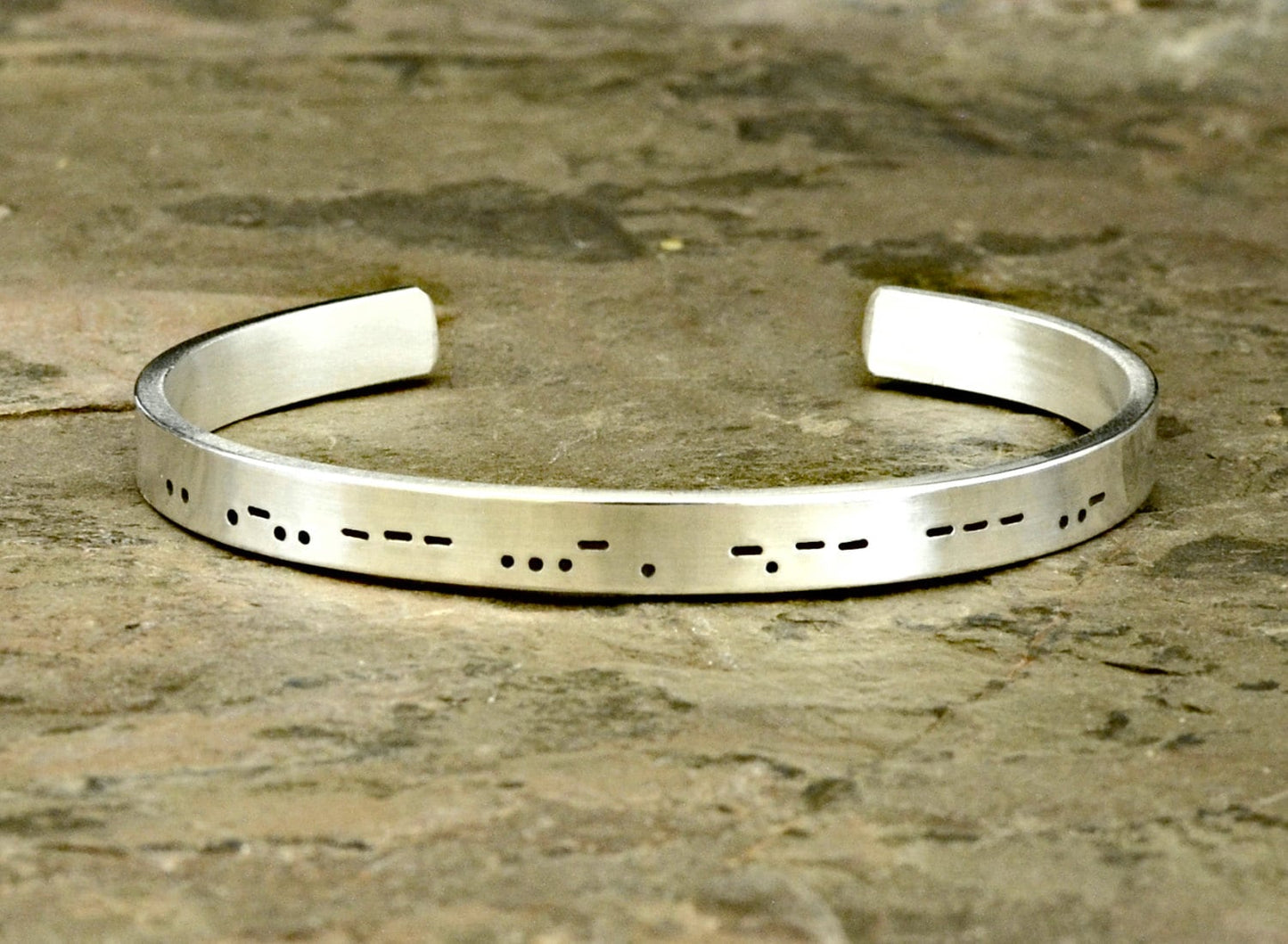Personalized Morse code sterling silver bracelet