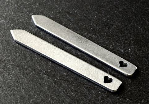 Custom heart aluminum collar stays for you to personalize with love, NiciArt 