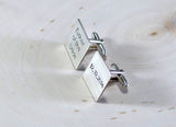 Square Father of the Bride sterling silver cuff links, NiciArt 