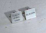 Square Father of the Bride sterling silver cuff links, NiciArt 