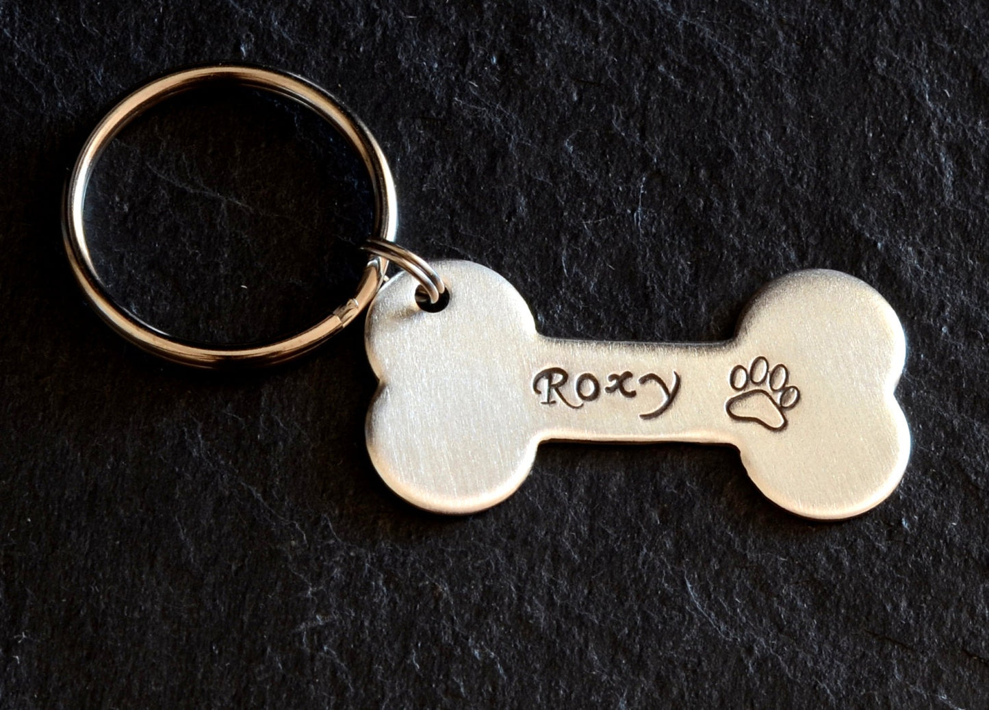 Sterling silver personalized bone shaped dog tag