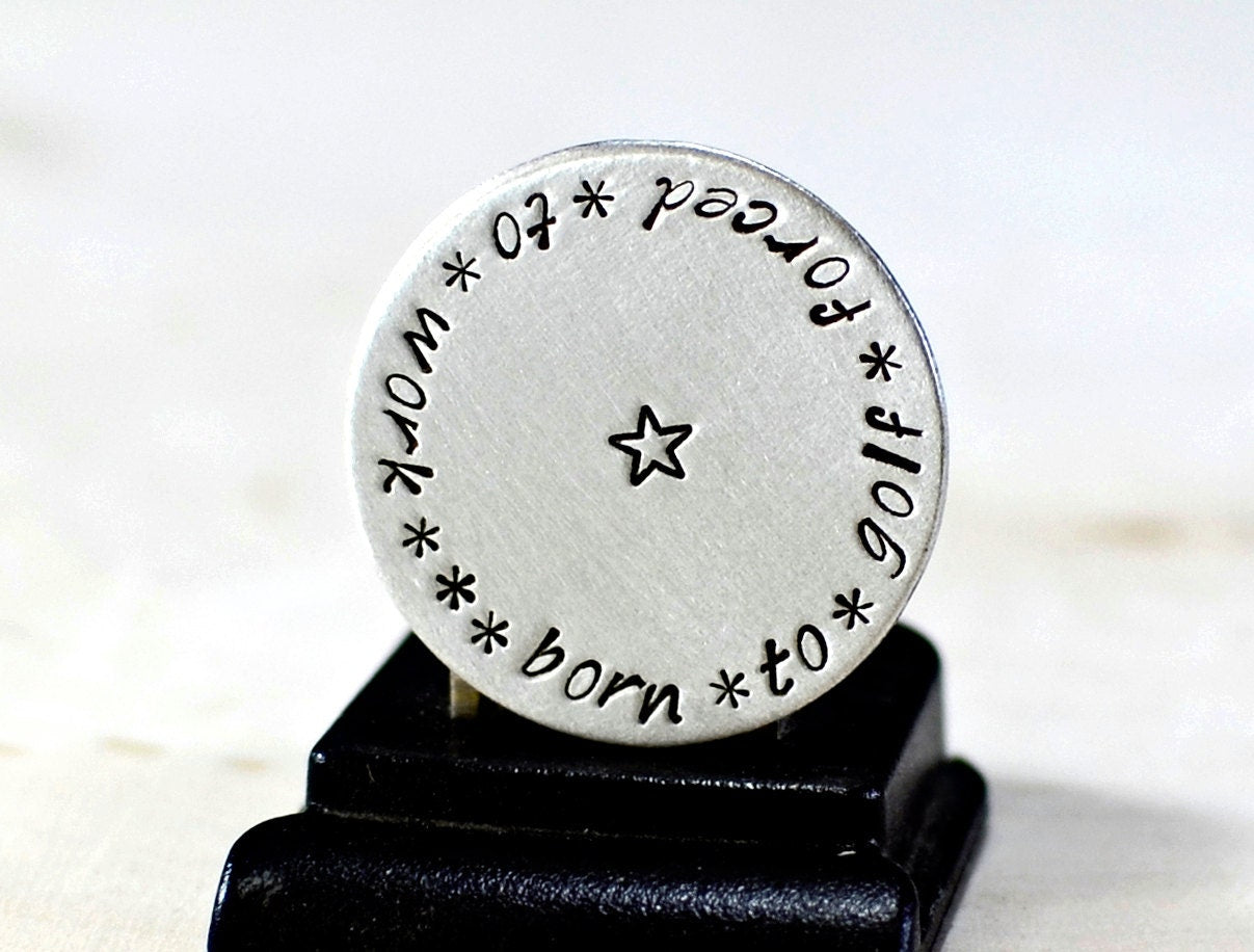 Born to Golf Forced to Work Aluminum Golf Ball Marker