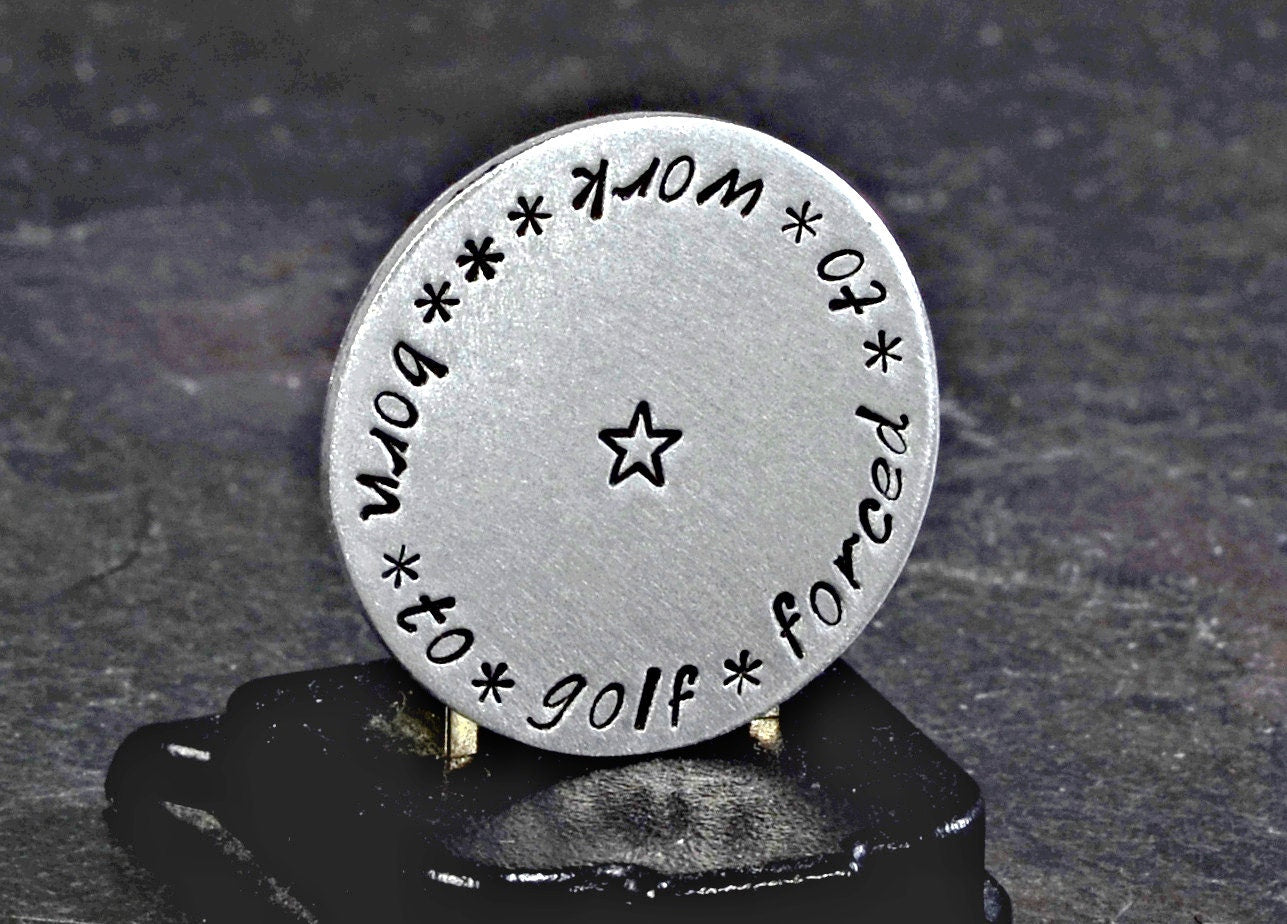 Born to Golf Forced to Work Aluminum Golf Ball Marker