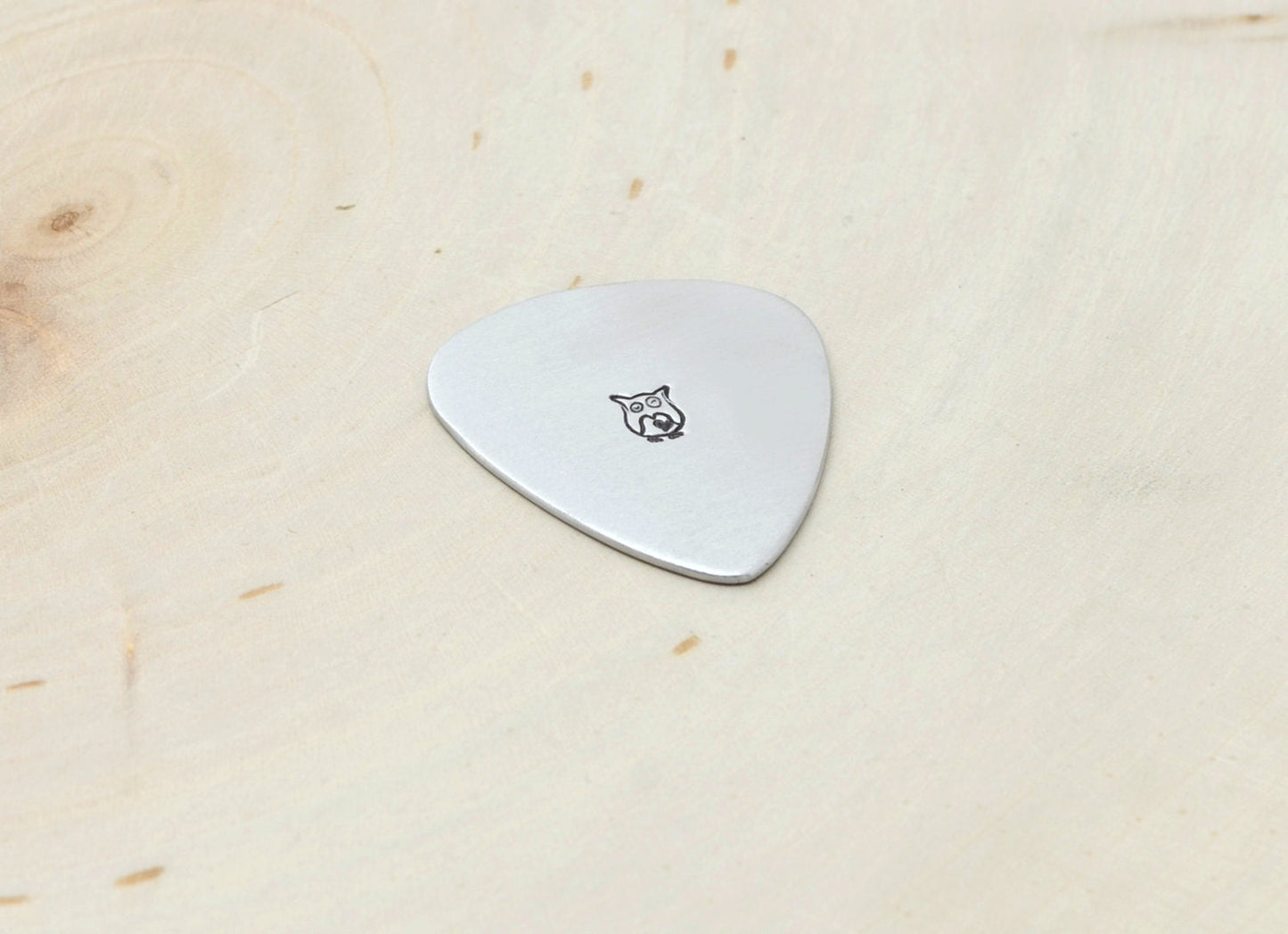 Owl on Metal Guitar Picks in your choice of colours