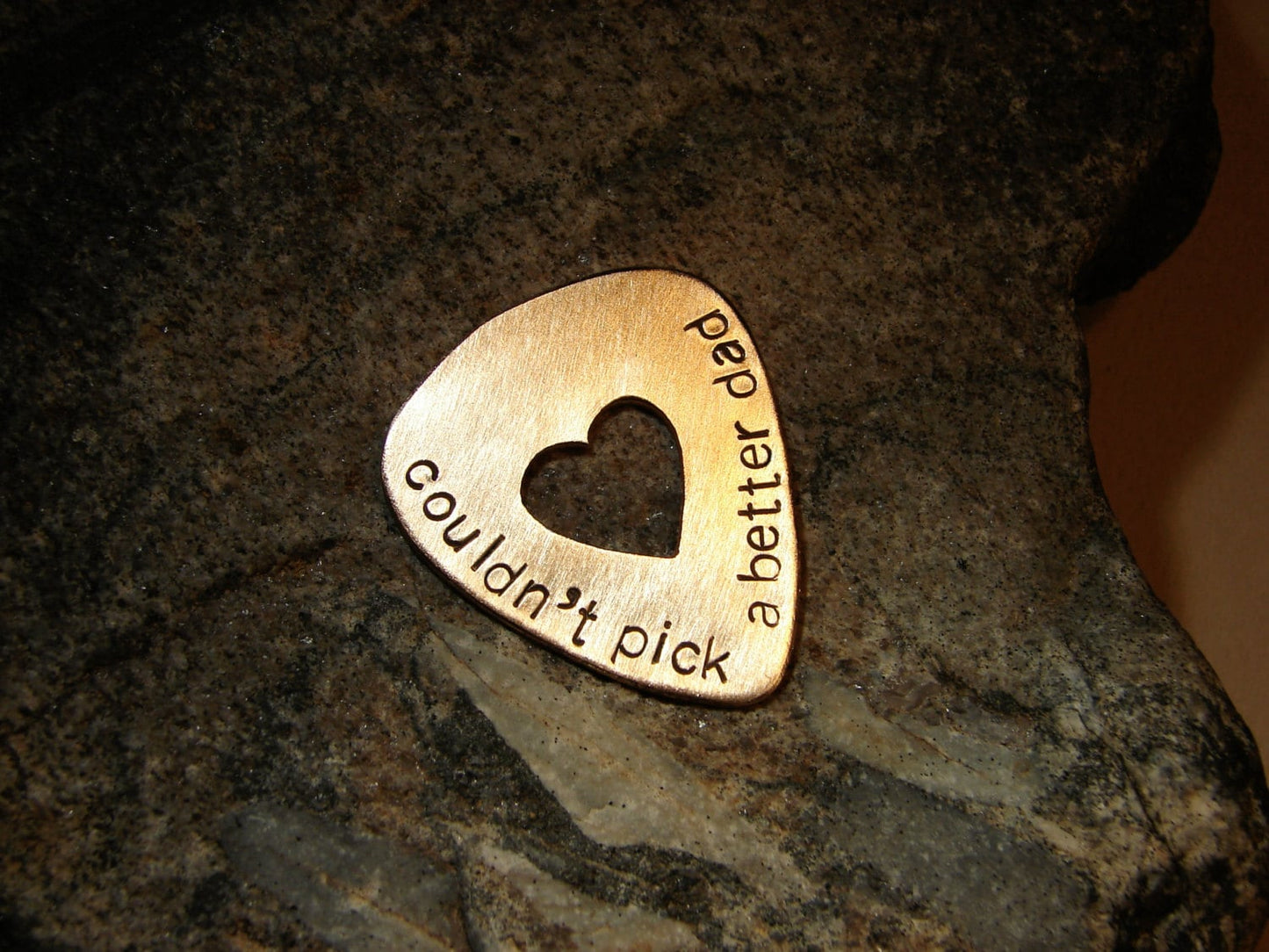 Bronze guitar pick for dad and Fathers day jam sessions