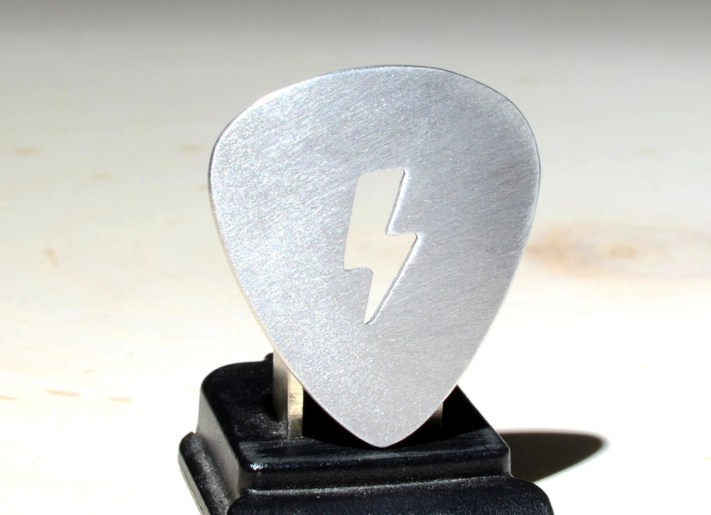 Playable Lightning Bolt Guitar Pick Handmade in Various Metals of your choosing