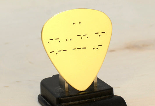 Personalized Morse Code Brass Guitar Pick