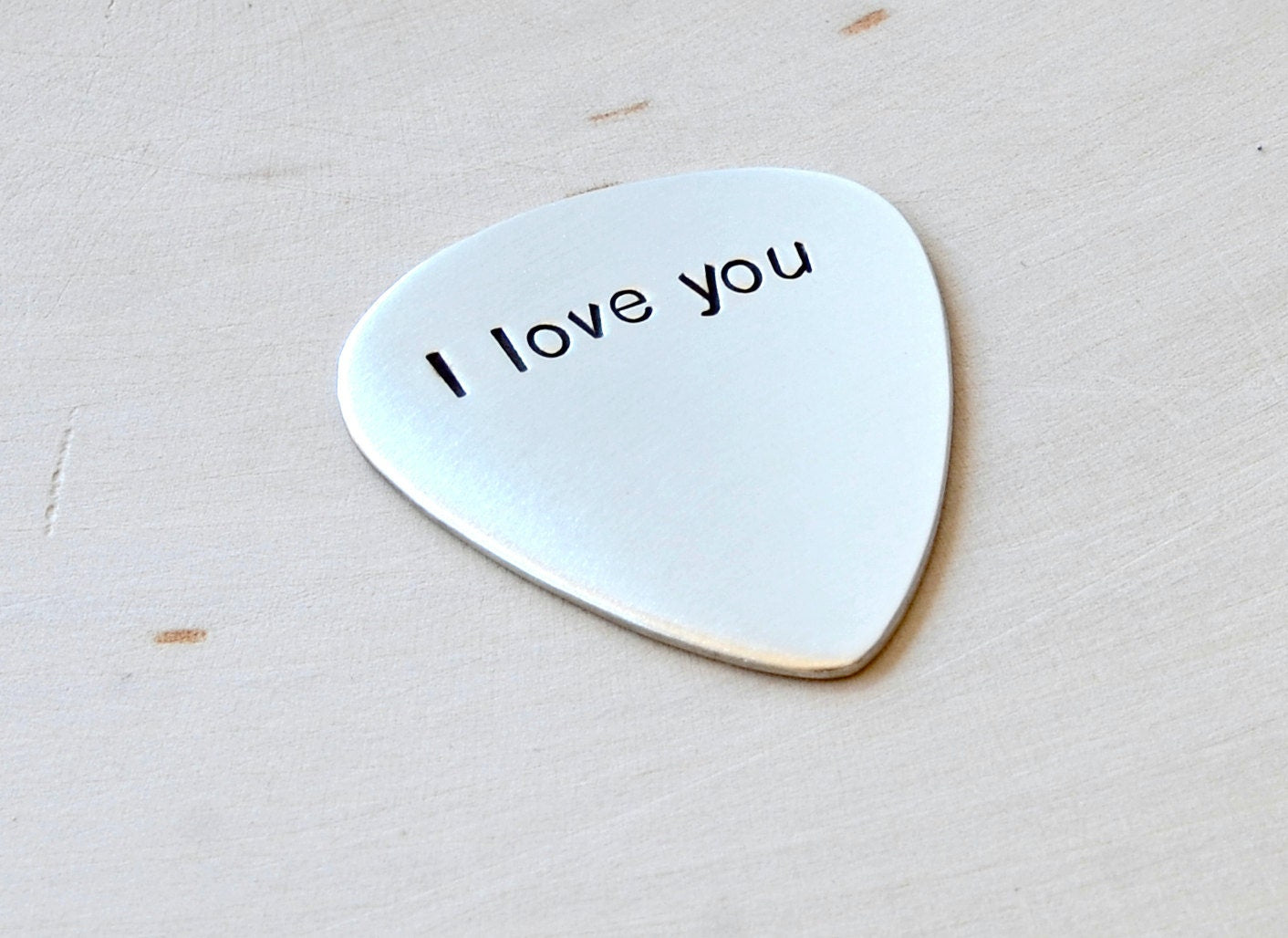 I love you sterling silver guitar pick