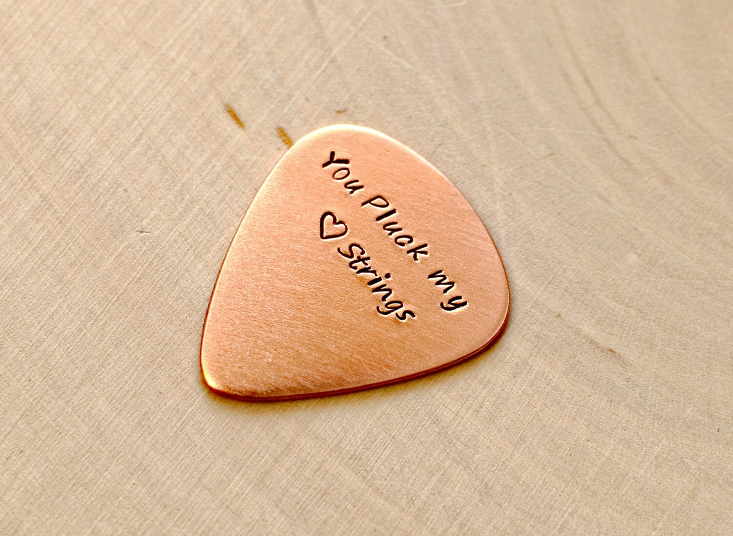 You pluck my heart strings copper guitar pick