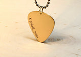 Golden Bronze Guitar Pick Necklace with I Pick You, NiciArt 