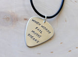 Guitar pick necklace when words fail music speaks, NiciArt 