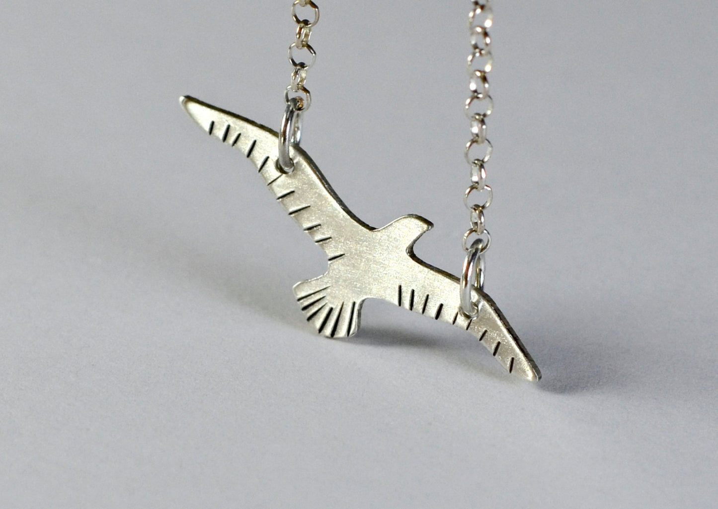 Sterling silver bird handcrafted necklace