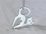 Cat necklace in sterling silver for the feline fanatic, NiciArt 