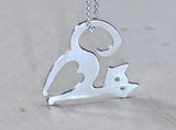 Cat necklace in sterling silver for the feline fanatic, NiciArt 