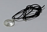 Hammered Sterling Silver Disc Necklace Handmade with a Look Out Window, NiciArt 