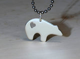 Spirit bear sterling silver necklace with heart cut out, NiciArt 