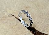 Delicate Linked Flower Sterling Silver Ring, NiciArt 