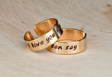 Bronze ring set I love you more than words can say on two rings, NiciArt 