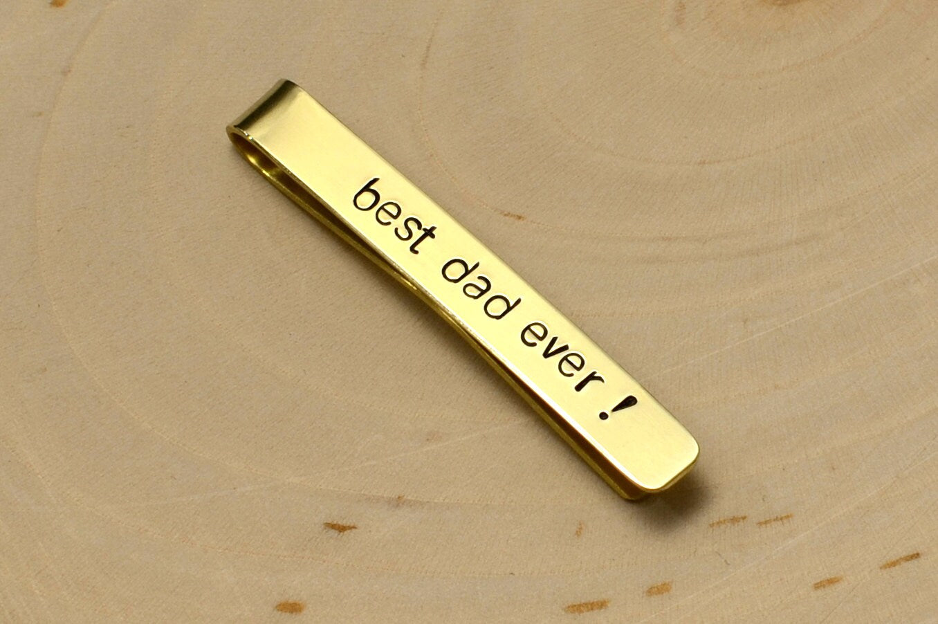Best Dad Ever Brass Tie Clip with Mirror Finish