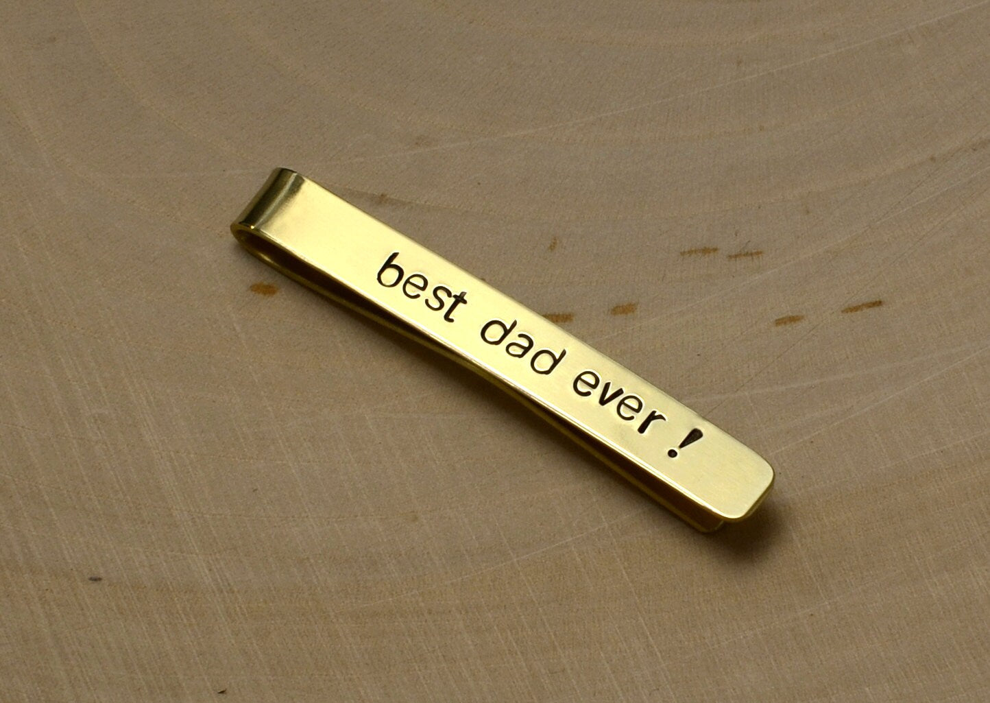 Best Dad Ever Brass Tie Clip with Mirror Finish
