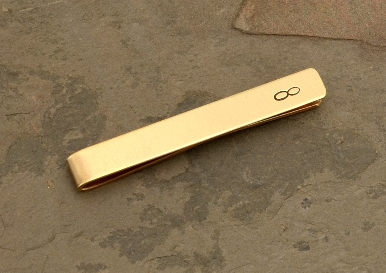 Infinity Brass Tie Clip