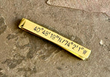 Personalized Latitude Longitude Tie Bar in Brass, NiciArt 