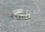 Men's I am the dude sterling silver toe ring, NiciArt 