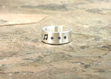 Sterling Silver Toe or Adjustable Ring with Music Note, NiciArt 