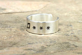 Sterling Silver Toe or Adjustable Ring with Music Note, NiciArt 